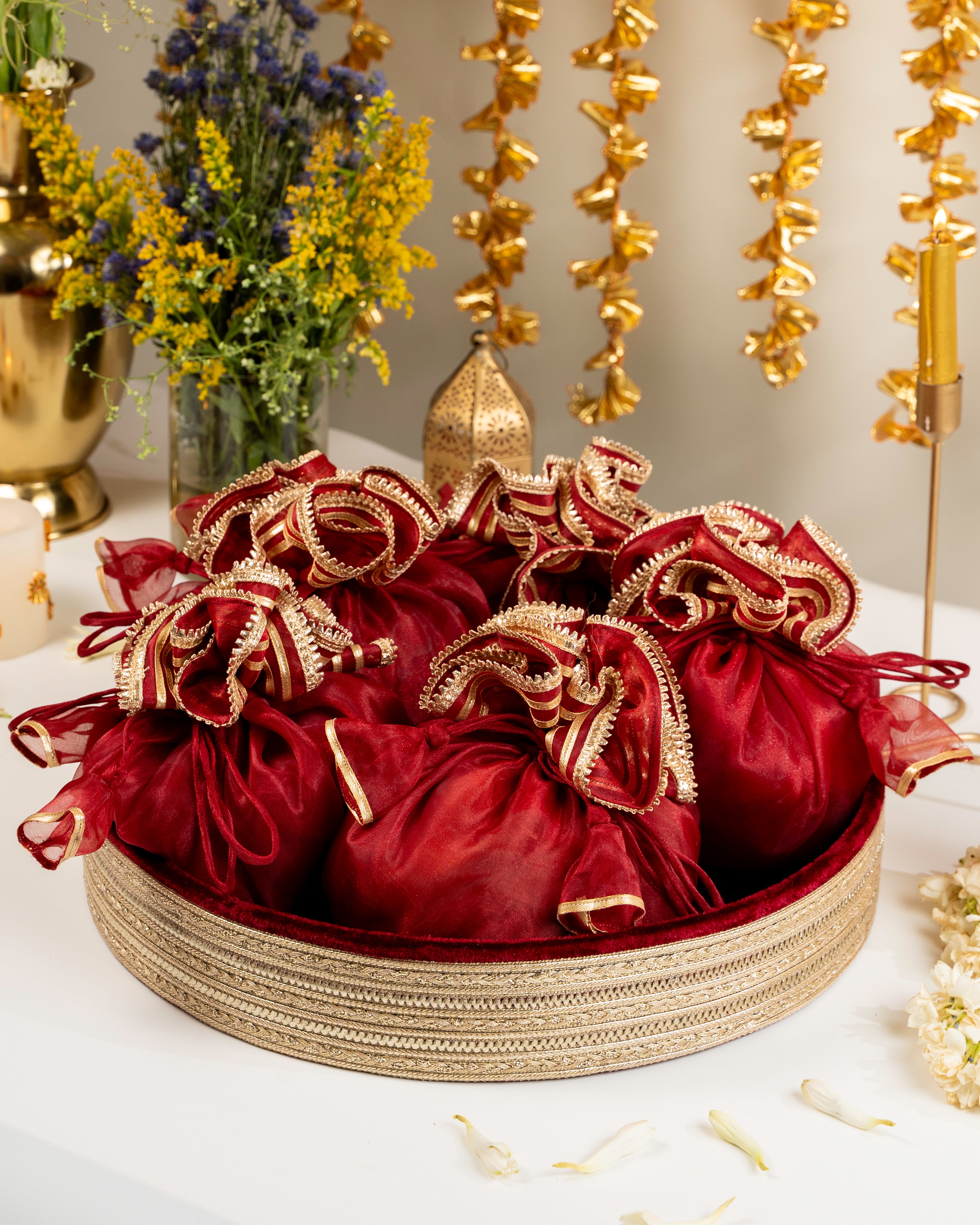 Zareen Maroon Potli Gift Set