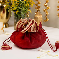 Zareen Maroon Potli Gift Set - Image 4