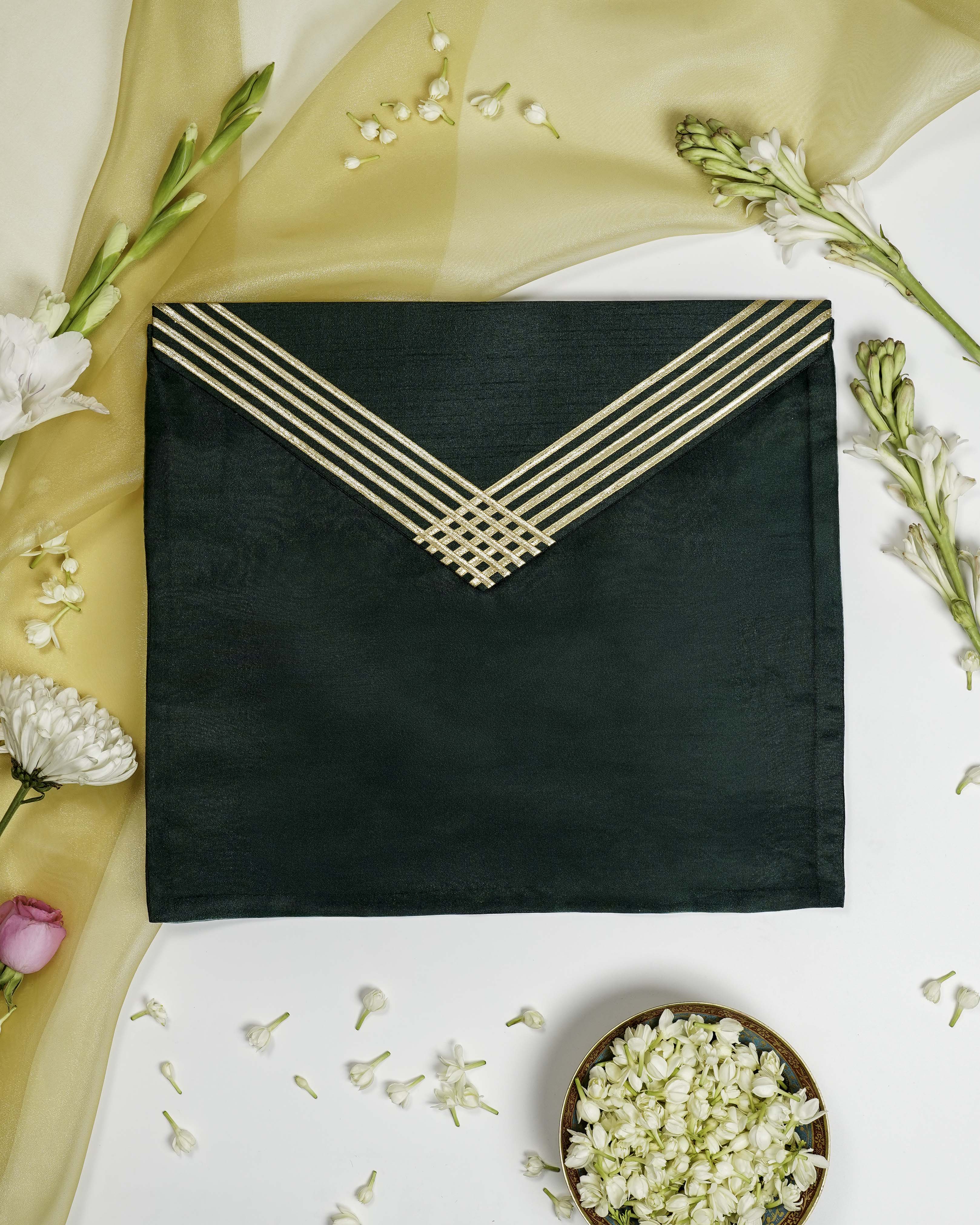 Baagh Grid Gota Work Trousseau Bag
