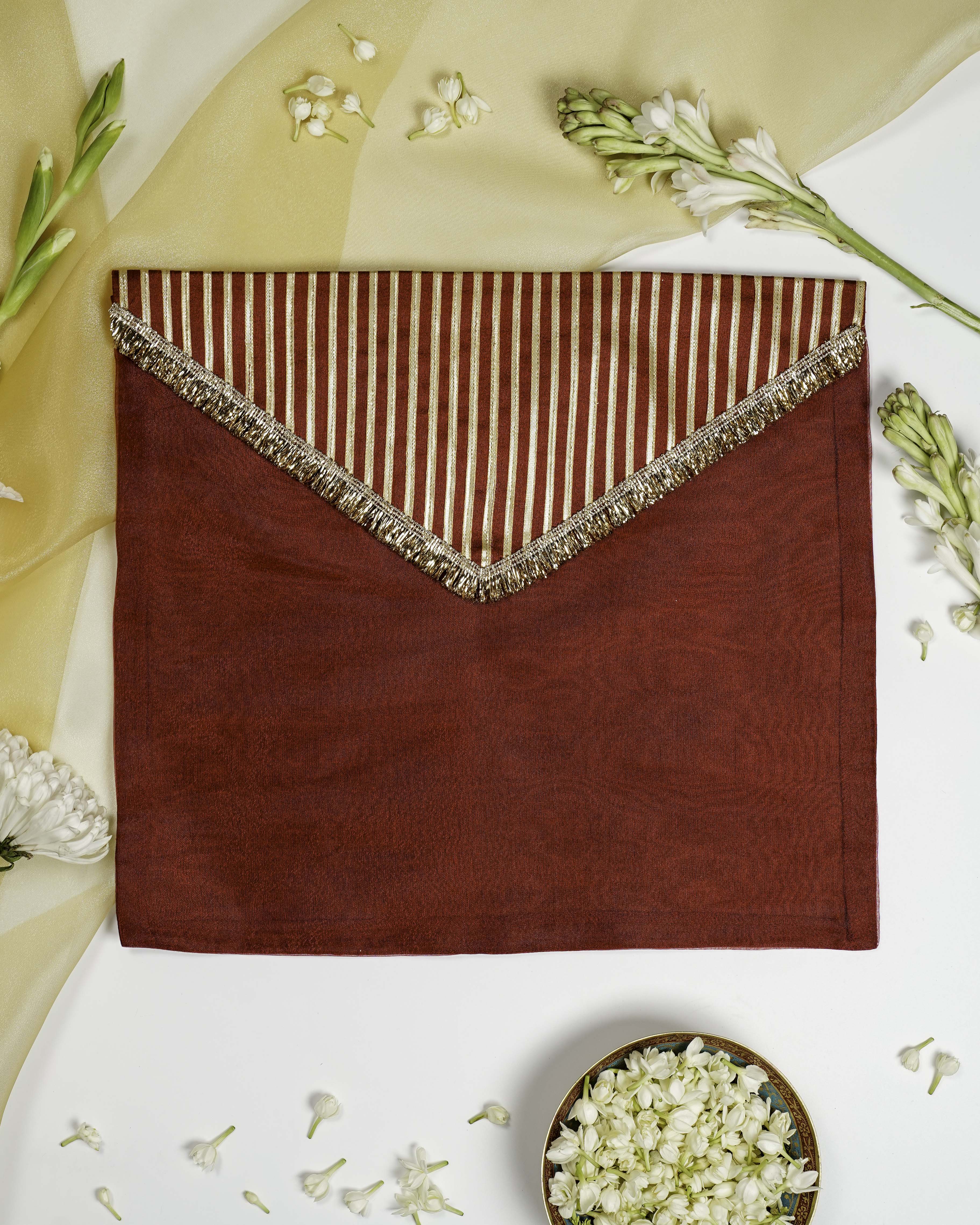 Saaj Full Gota Work with Gold Trims Trousseau Bag