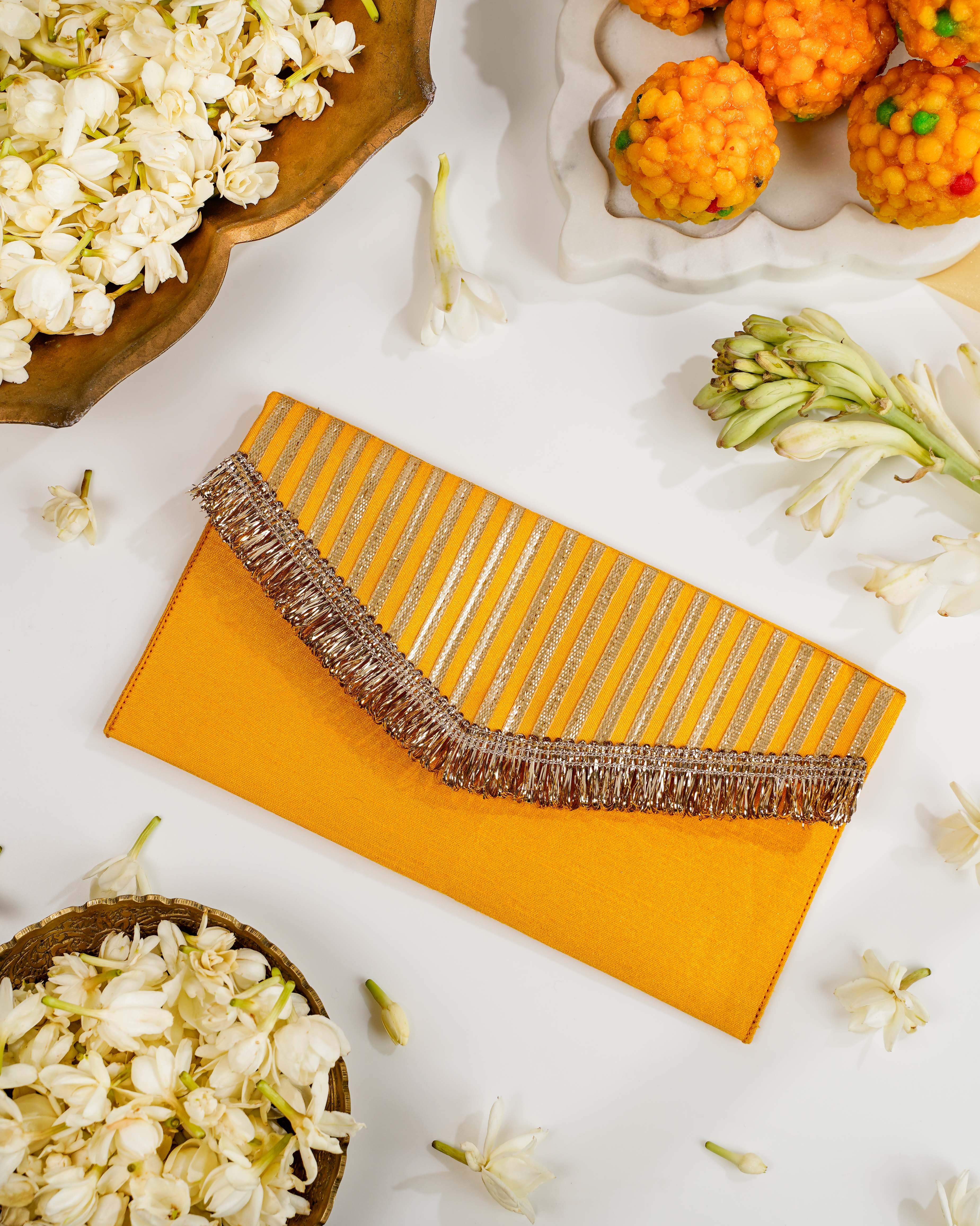 Yellow Gota Work Shagun Envelope