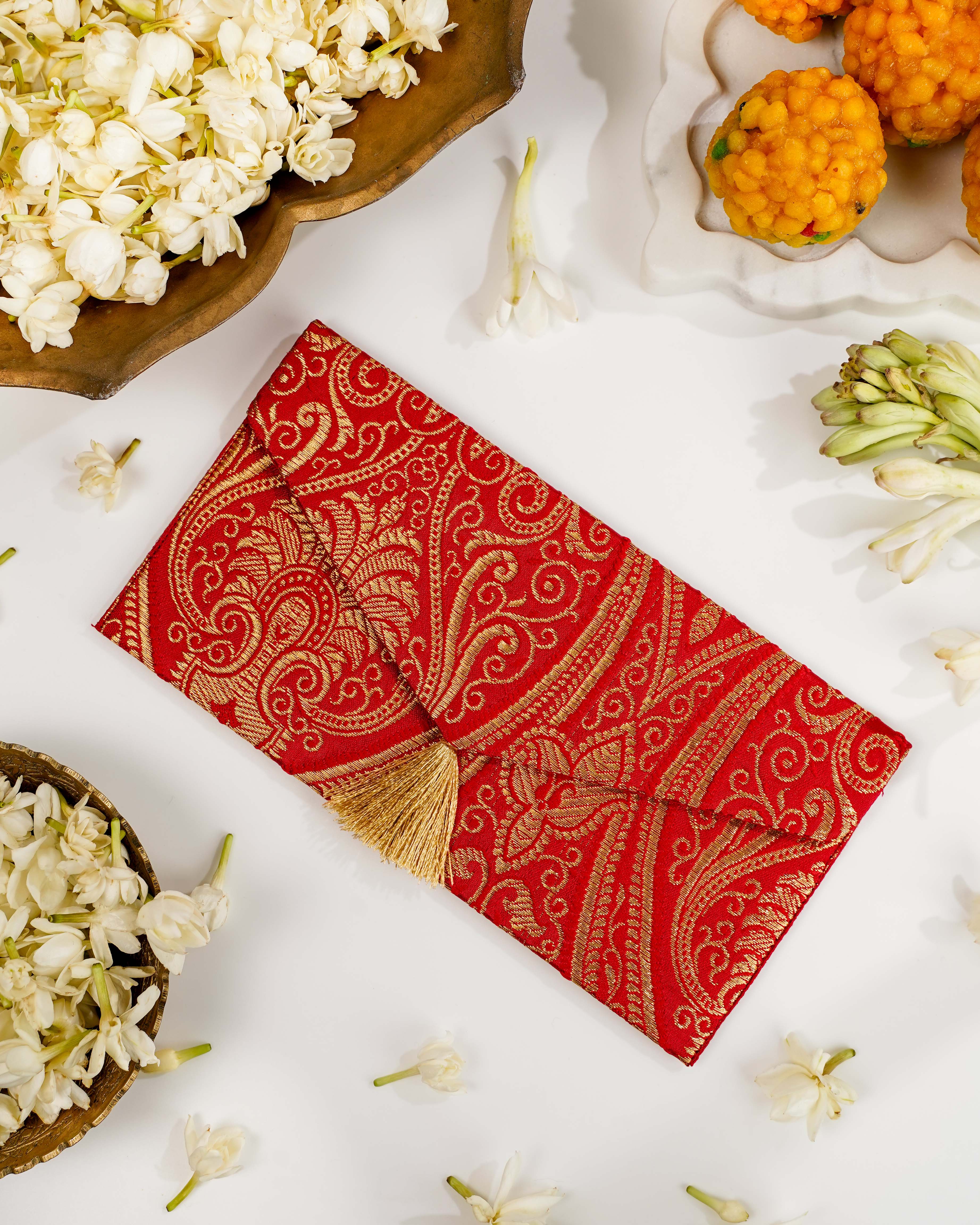 Sindoori Brocade Shagun Envelope