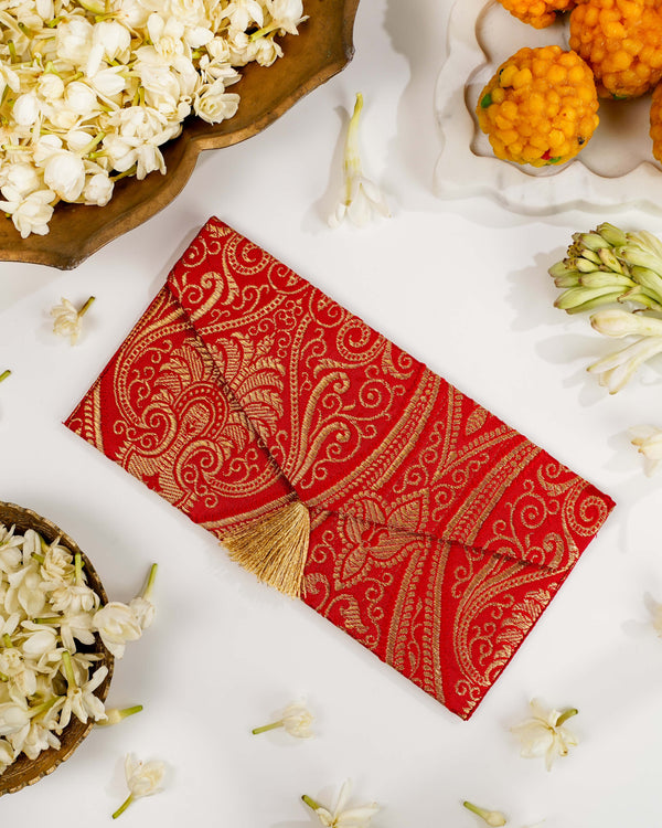 Sindoori Brocade Shagun Envelope