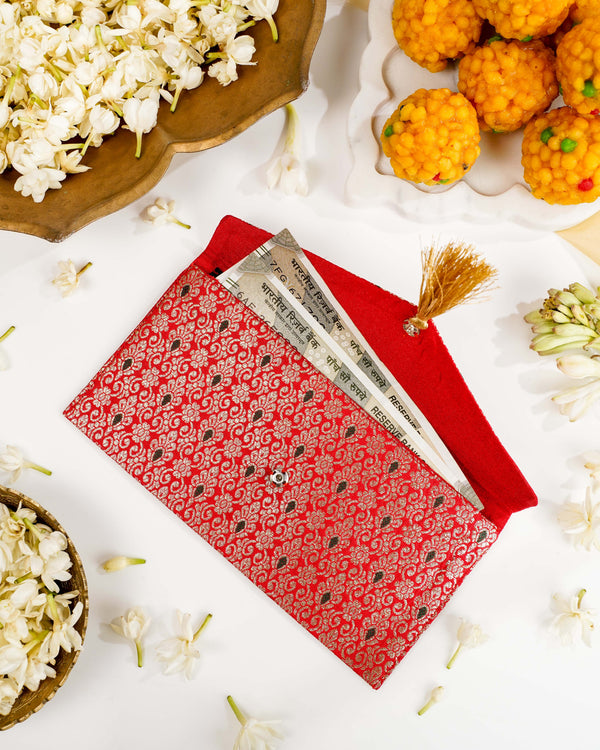 Red Meenakari Shagun Envelope
