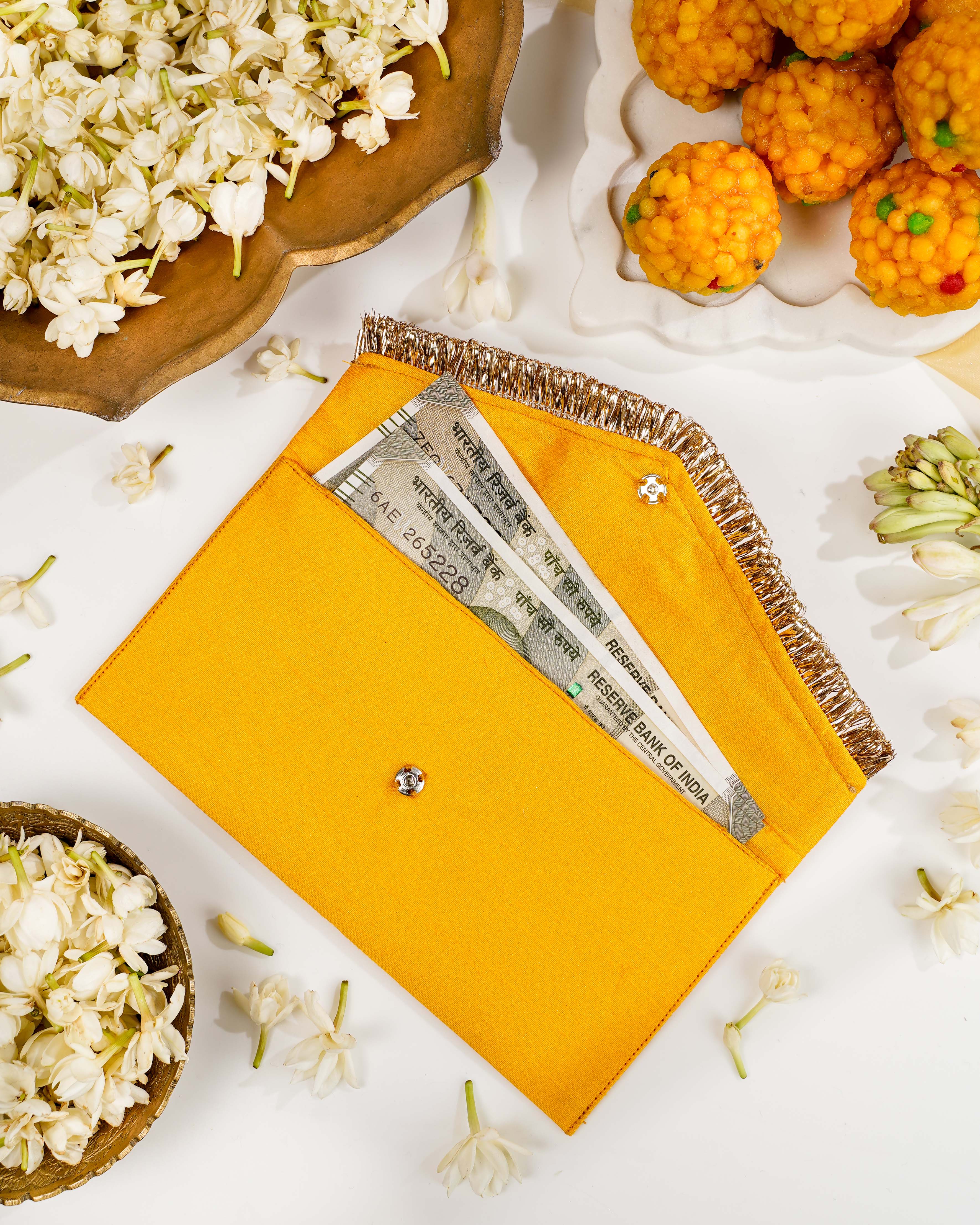 Yellow Gota Work Shagun Envelope