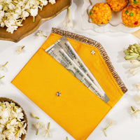 Yellow Gota Work Shagun Envelope - Image 2