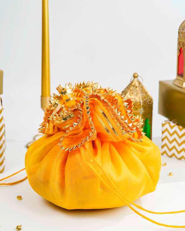 Yellow Organza & Gota Potli