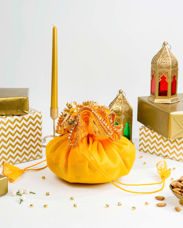 Yellow Organza & Gota Potli