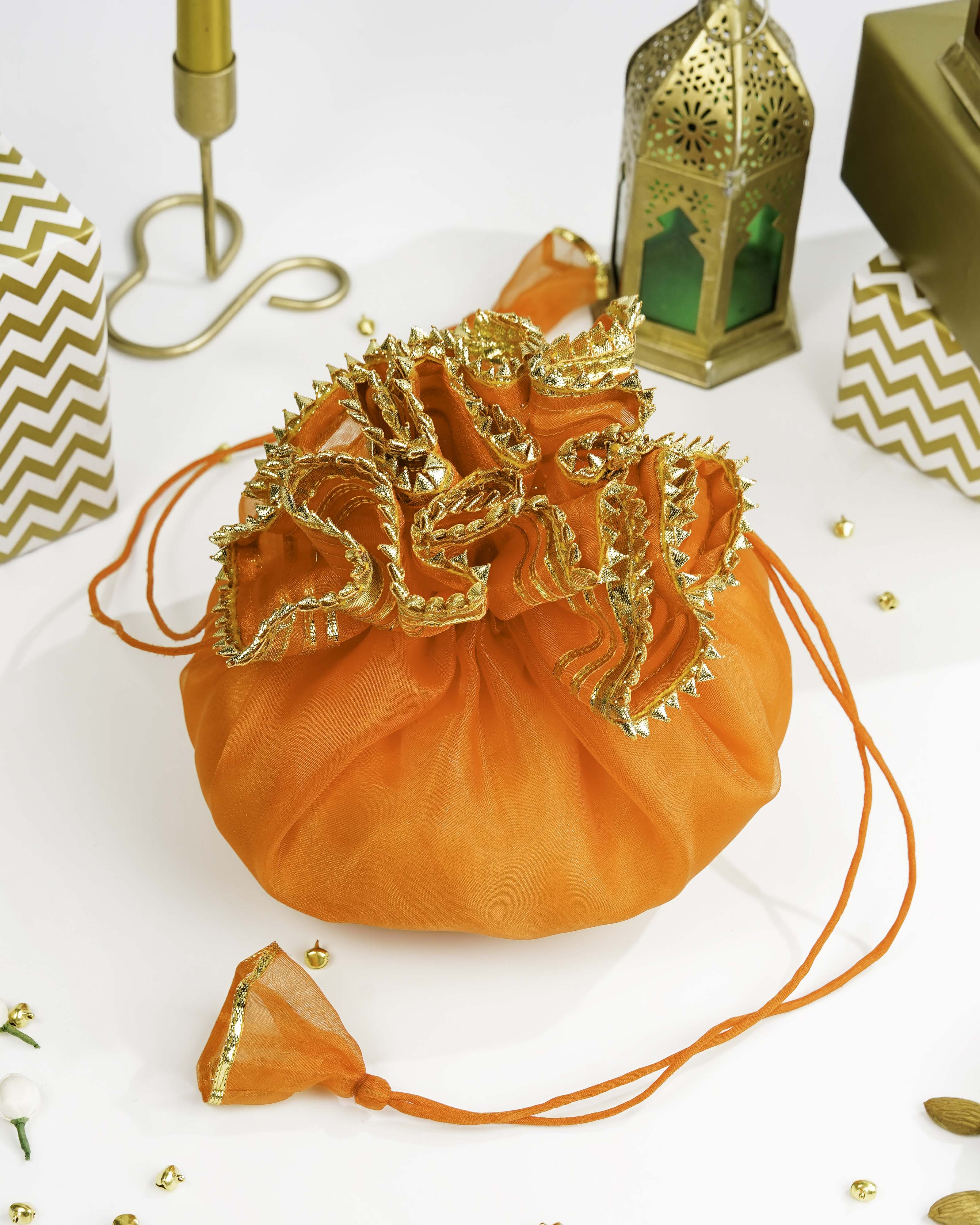 Orange Organza & Gota Potli