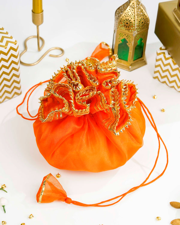 Orange Organza & Gota Potli