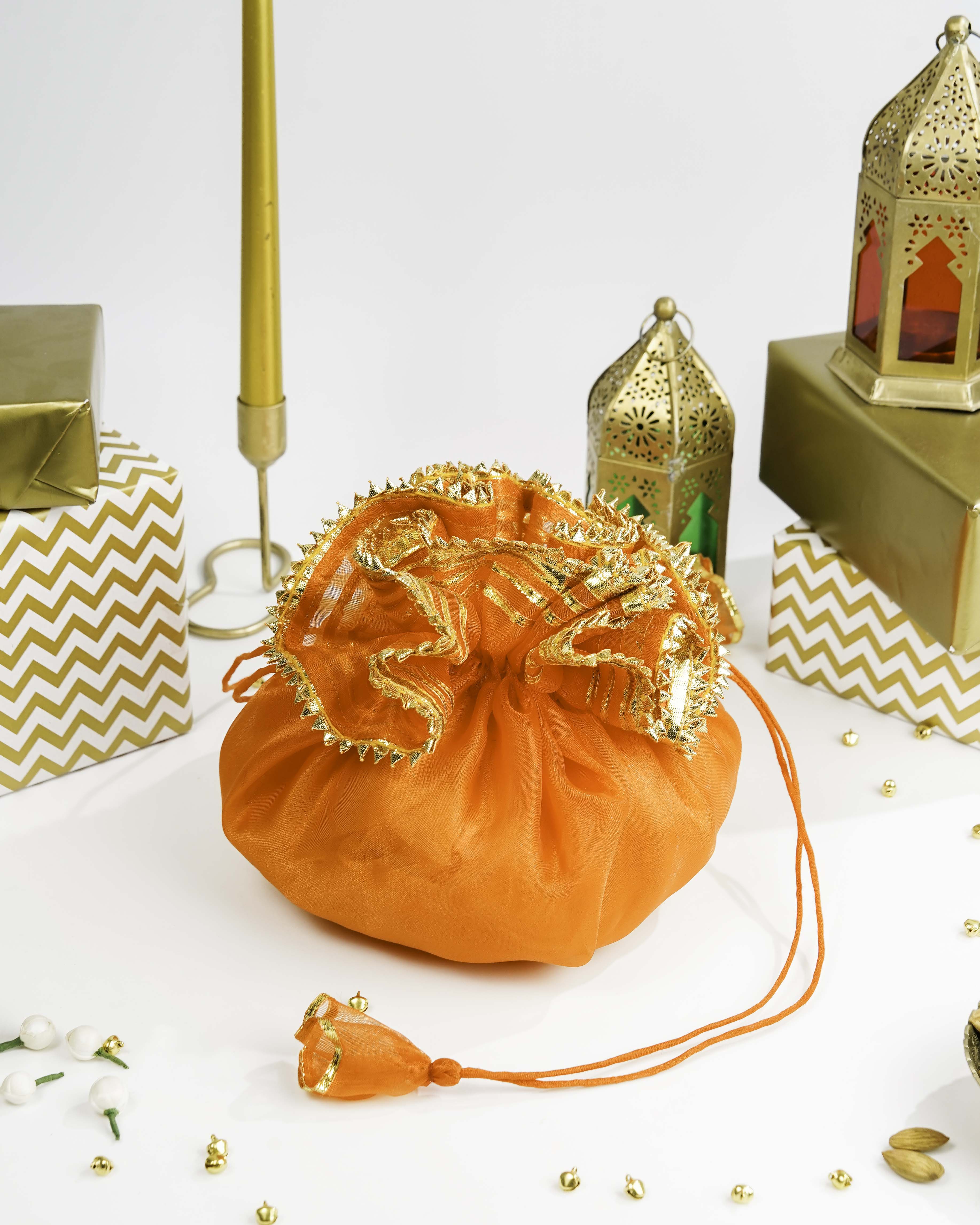 Orange Organza & Gota Potli