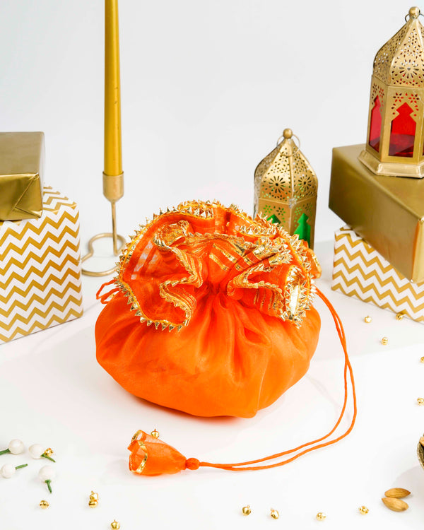 Orange Organza & Gota Potli