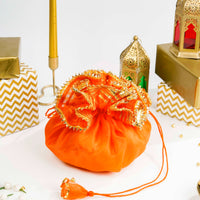 Orange Organza & Gota Potli - Image 1