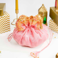 Pastel Pink Organza & Gota Potli - Image 3