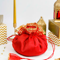 Red Organza & Gota Potli - Image 1