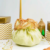 Pastel Green Organza & Gota Potli - Image 2
