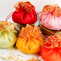 Colourful Organza & Gota Potli (Set of 5) - Image 2