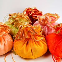 Colourful Organza & Gota Potli (Set of 5) - Image 3