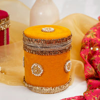 Yellow Gota Small Velvet Box - Image 3