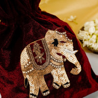Saaj Velvet Elephant Potli - Image 2