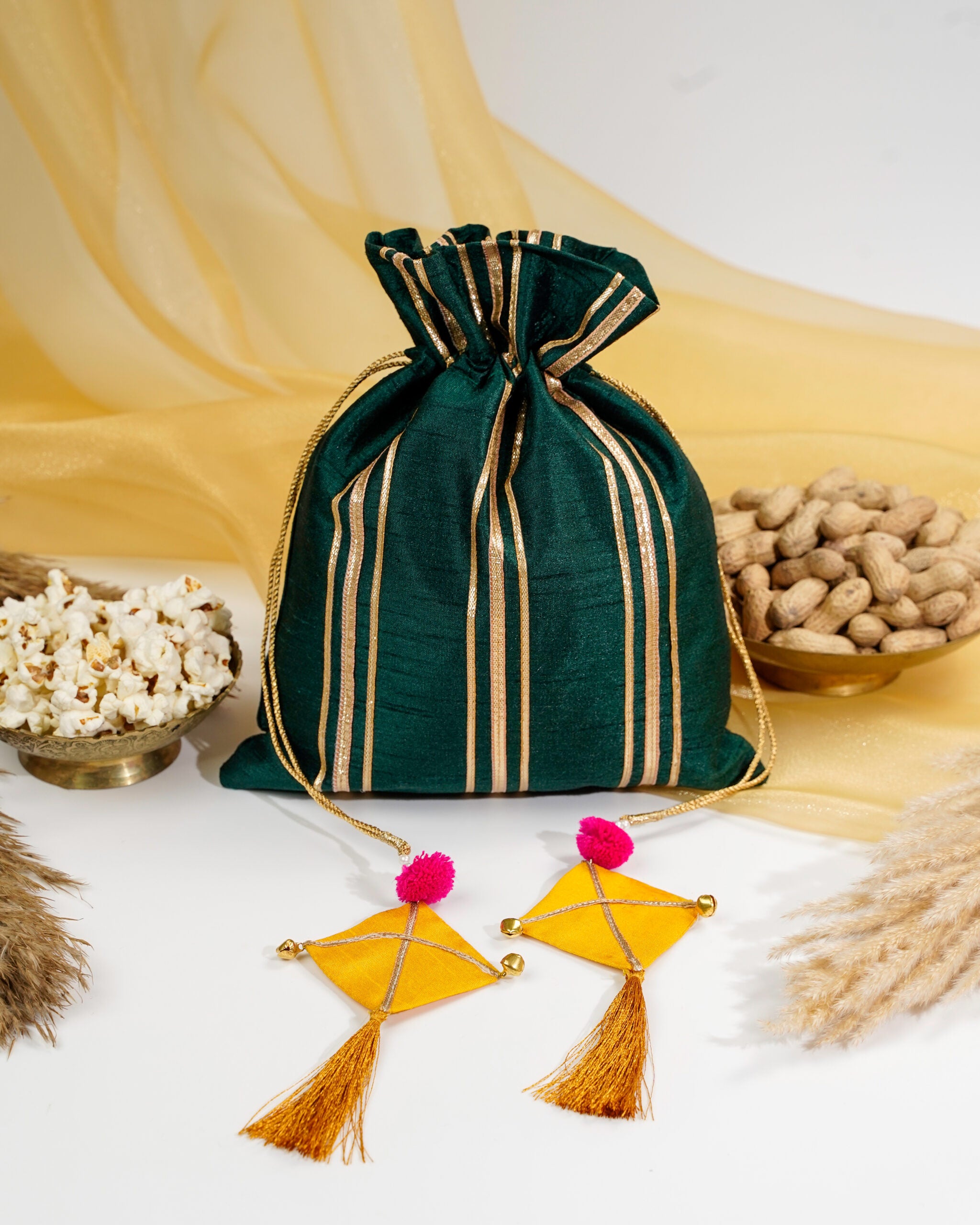 Green Gota Potli with Kites image 1