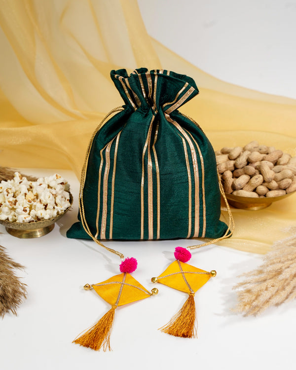 Green Gota Potli with Kites image 1