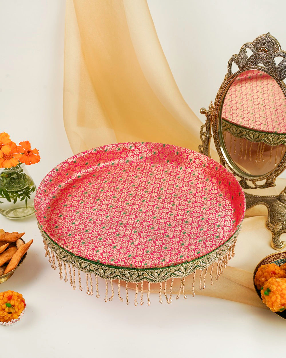 Raani Pink Meenakari Shagun Thaal