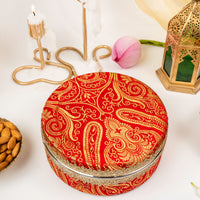 Sindoori Paisley Brocade Ladoo Box Small - Image 2