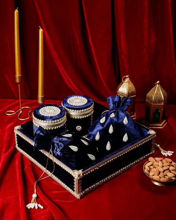 Navy Blue Velvet Gift Set image 0