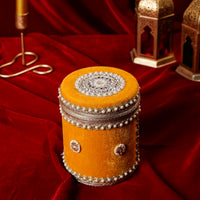 Basant Yellow Velvet Gift Set - Image 3
