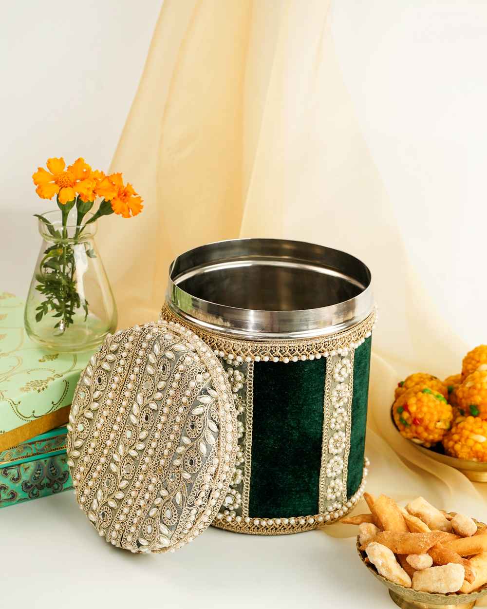 Baagh Velvet Ladoo/Bhaji Box image 1