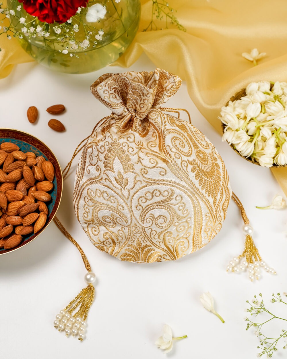 Noori Brocade Potli, a potli bag for holding small things in weddings