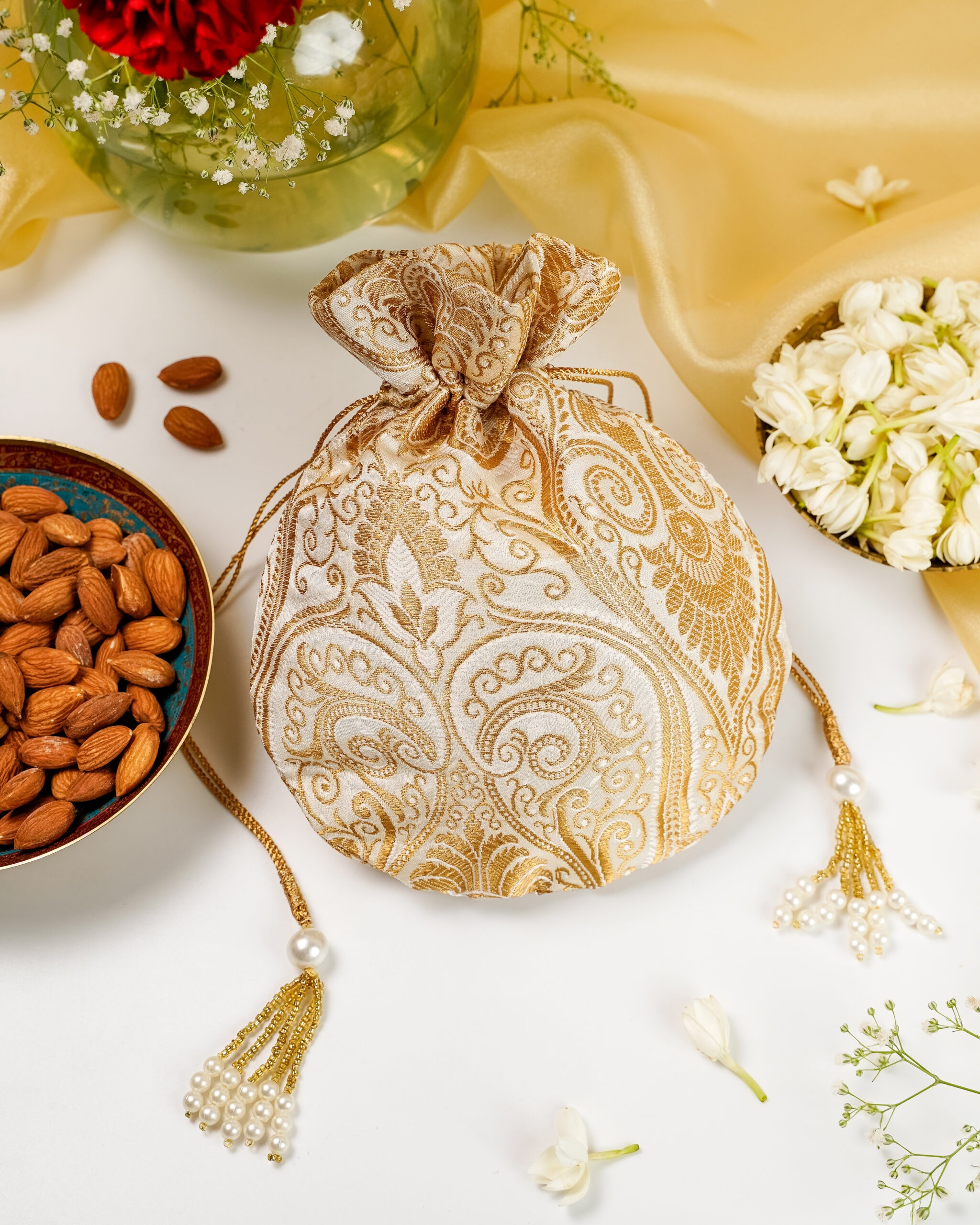 Noori Brocade Potli, a potli bag for holding small things in weddings