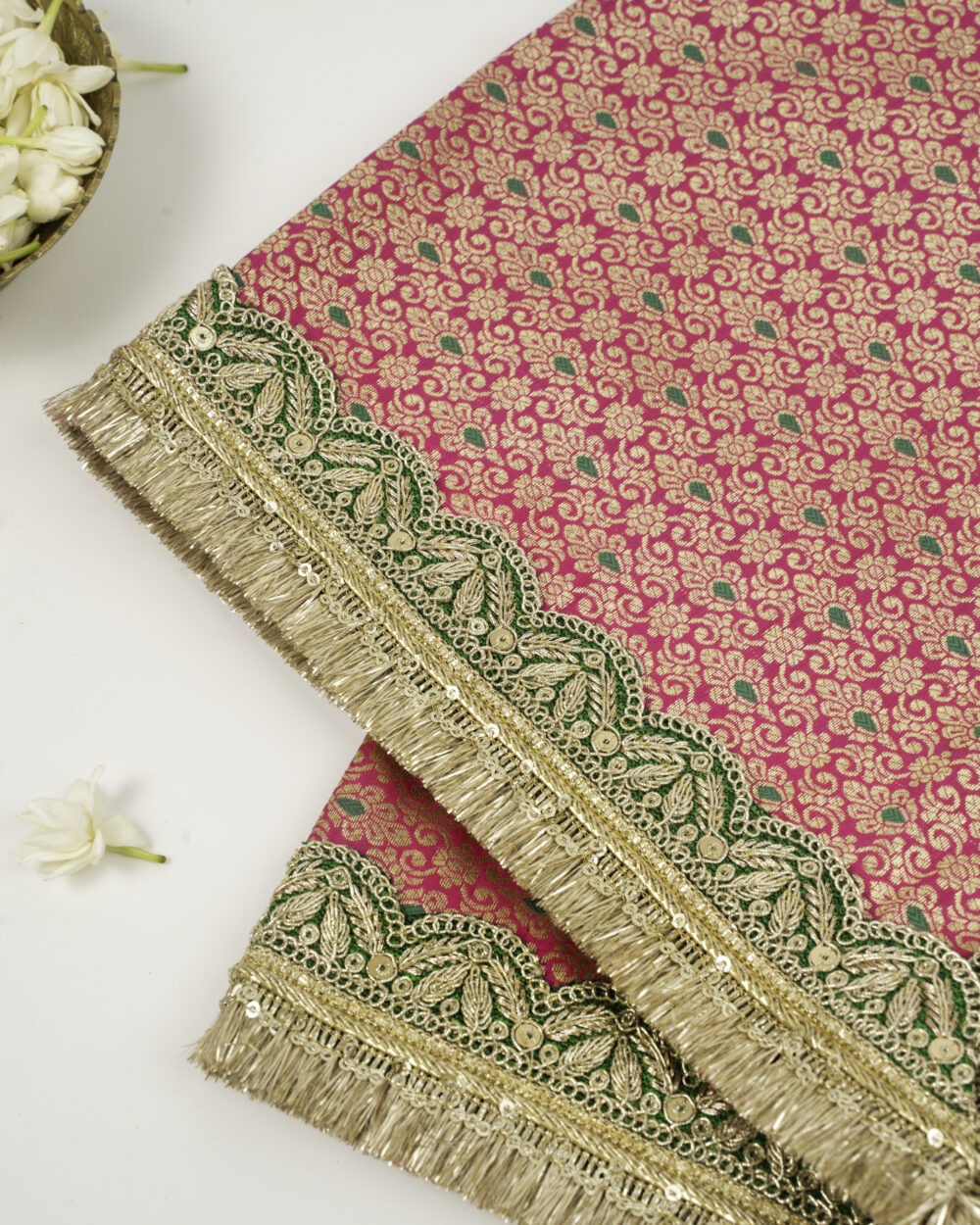 The sacred Gulzaar Rumala Sahib by Navka Studio, featuring an intricate floral embroidery design.