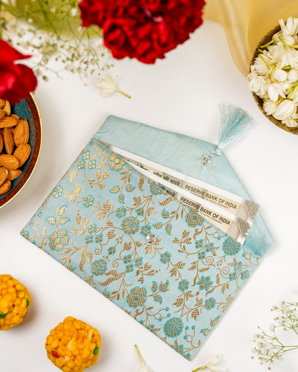 Elegant Seher Gota Work Shagun Envelope for Shagun Ceremony by Navka Studio.