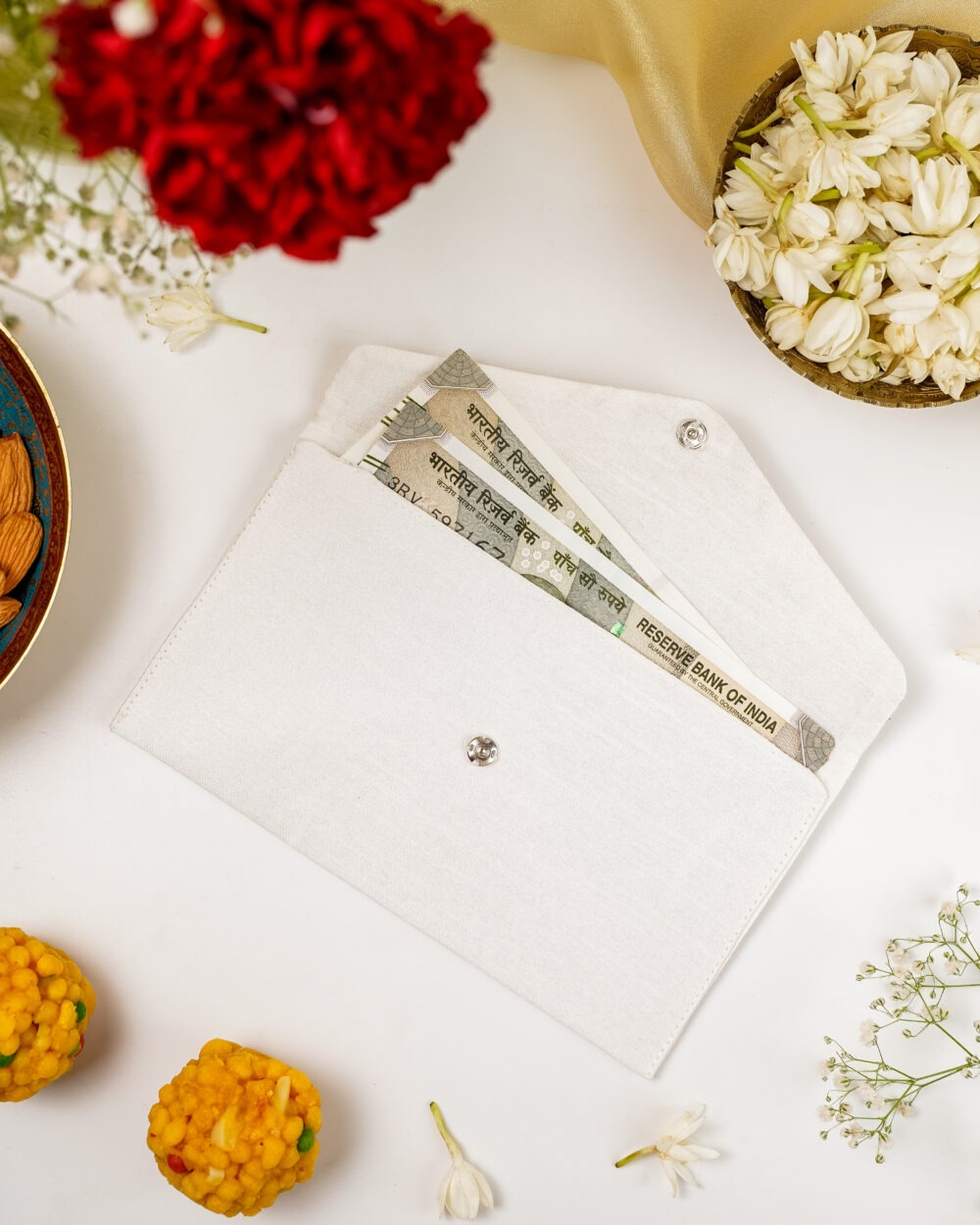 Noori Grid Gota Work Shagun Envelope for festive giftings by Navka Studio.