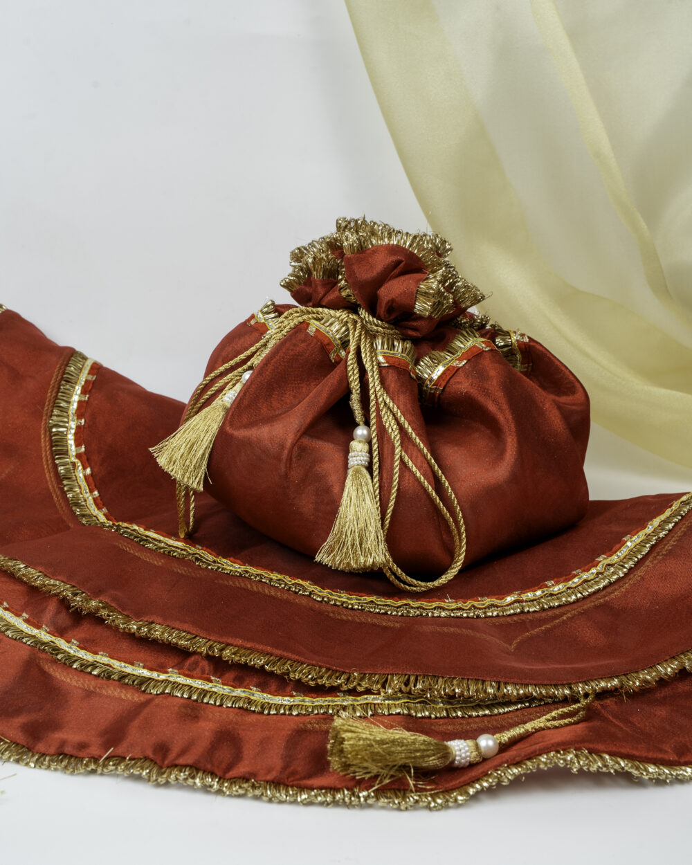 Sindoori Organza Lap Cover, by Navka Studio, a wedding product used in traditional moments.