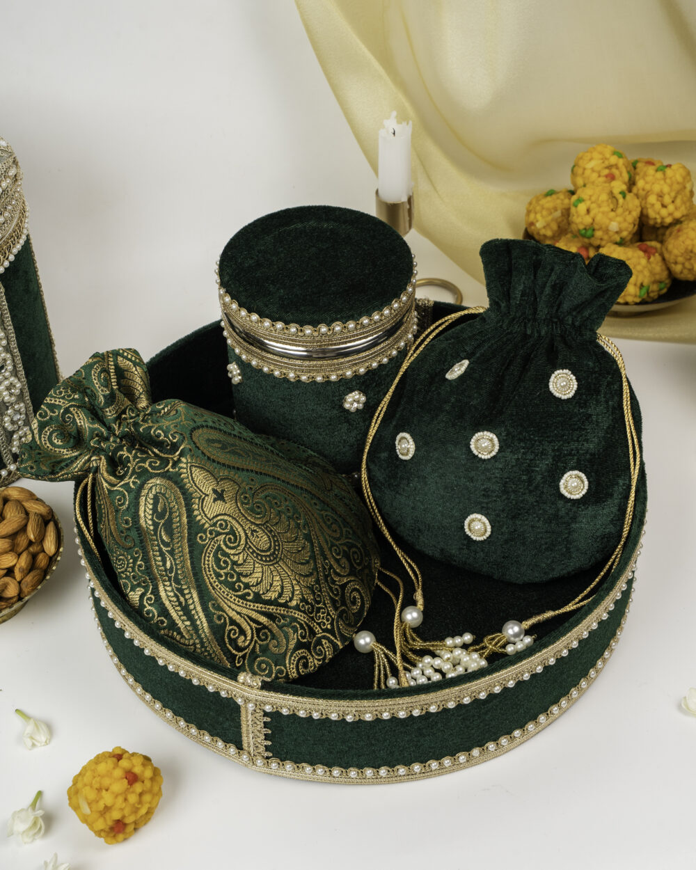 Baagh Round MDF Shagun Basket by Navka Studio