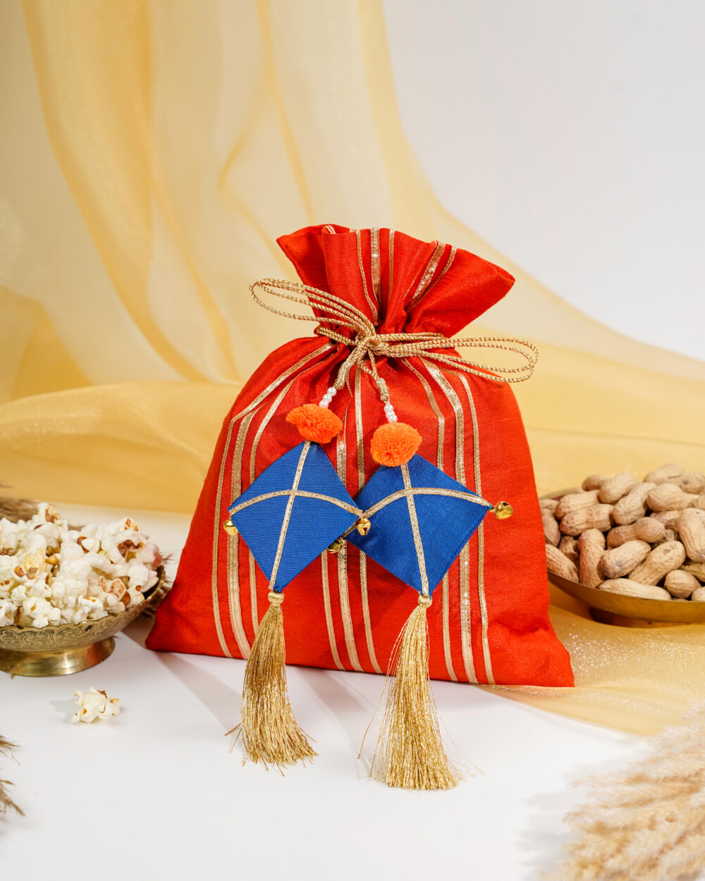 Orange Gota Potli with Kites